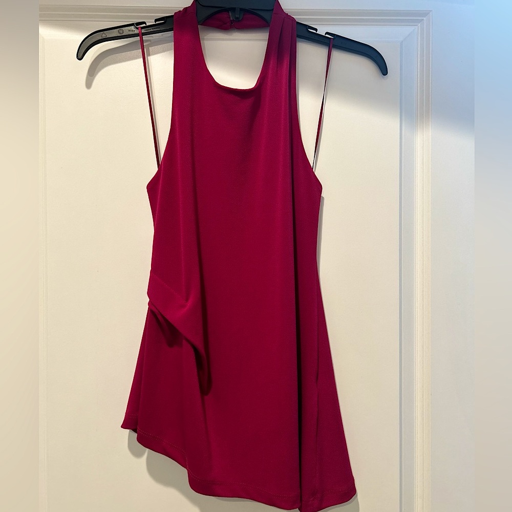 ASTR the label - magenta pink asymmetrical halter top XS
